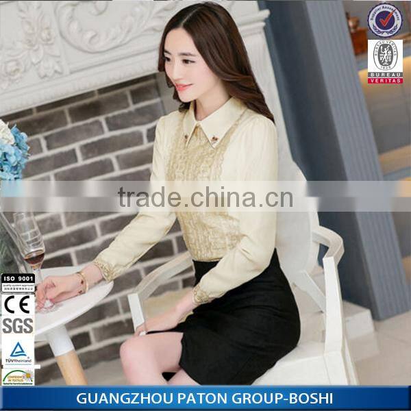 Ladies casual Blouse design 2015 summer fashion design lady blouse from Paton