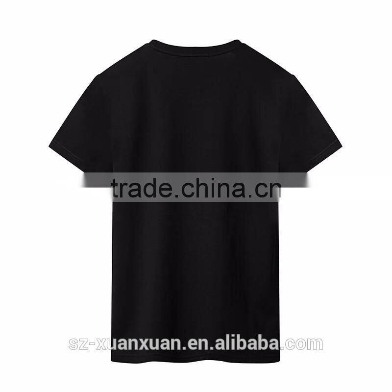 2016 Wholesale Summer black slim printing o-neck men t-shirt