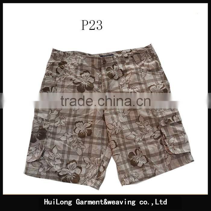 cheap cargo short pants stocklots men's washed shorts printed plaid