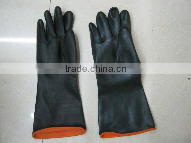 Fashion long rubber glove black rubber glove