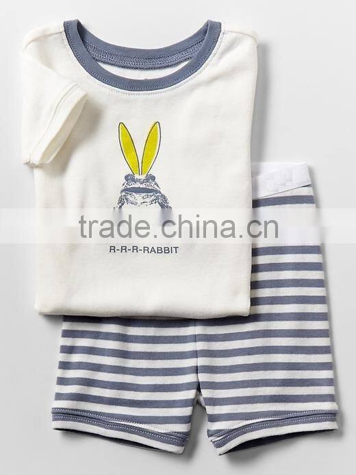 Boys short pajama set with car embroidery