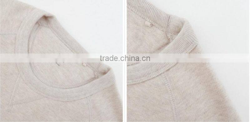 Plain Heather Color Crew Neck Pullover Sweatshirt