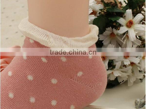 Top sell candy color choice free size dot pattern lovely high quality cute sex young girl tube wholesale socks