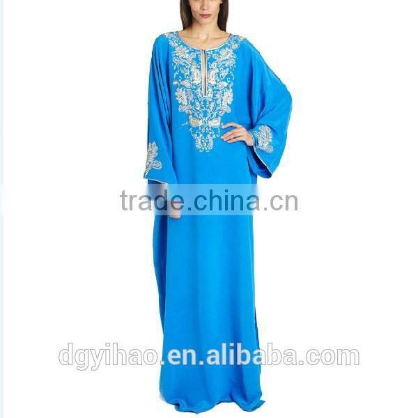 Wholesale custom made middle east Europ long gown abaya women wear fashion lady baju muslim kurung Muslim Lady Lace Grown Kaftan