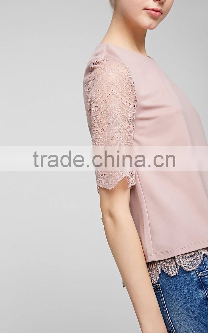 Women's layered hal sleeve t shirt China women's clothes suppliers