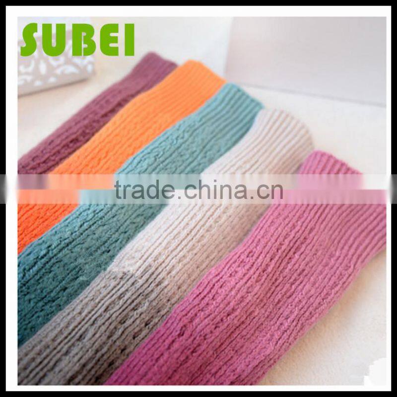 Japanese winter thick soft vertical stripes twist high leg warmers,colour gradient knitting warm heaps sox boots