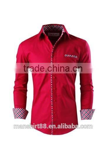 2016 fashionable slim fit casual shirts for men