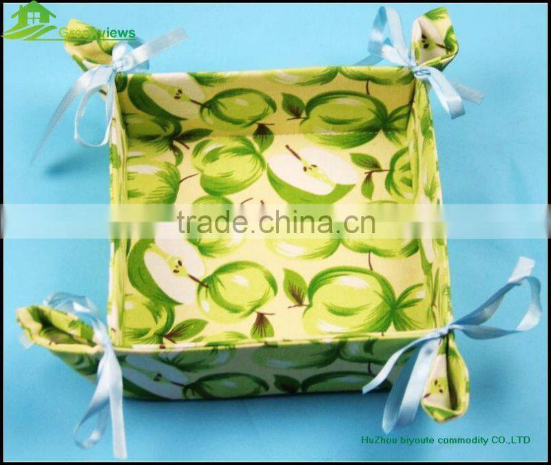 Vegetable Fruit Foldable polyester Washing Basket Draining Strainer Basket colorful paper string storage basket box
