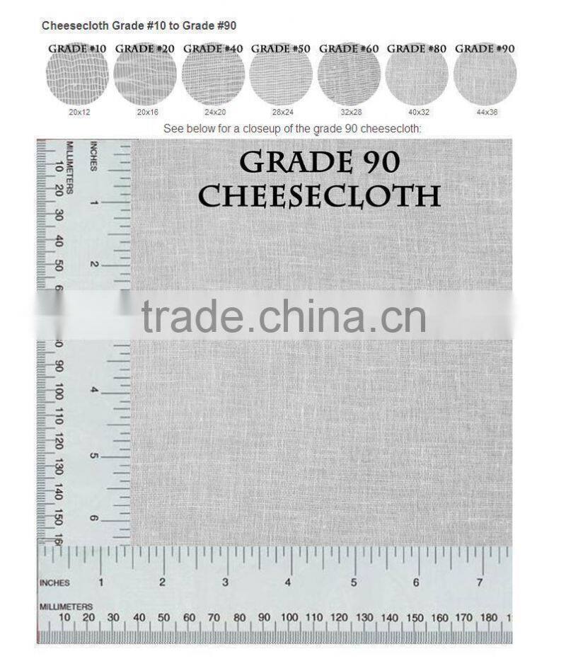 Grade 90 Cheesecloth 60 Yards Box 36" Wide 44 x 36 thread Count 100% Natural Cotton White Cheese Cloth Fabric Wholesale Price