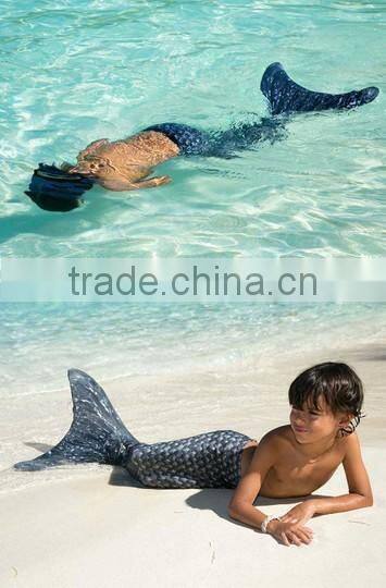 Black Swimwear Mermaid tail with swim fin for Boys
