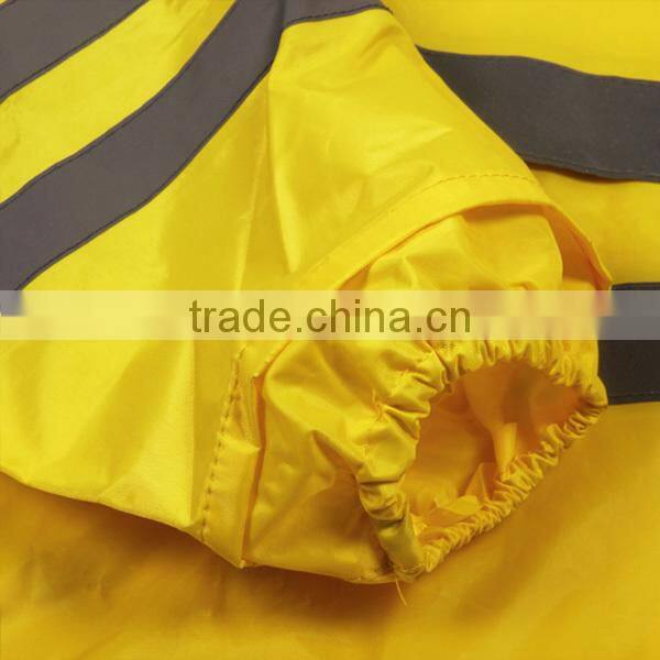 Fashional plastic folding raincoat with hat