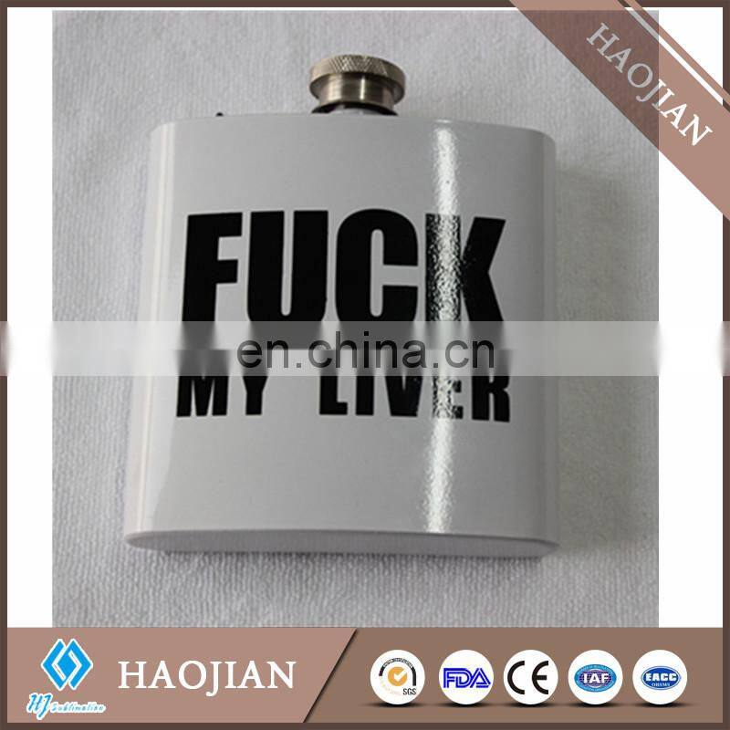 sublimation white color stainless steel hip flasks Wine Pot
