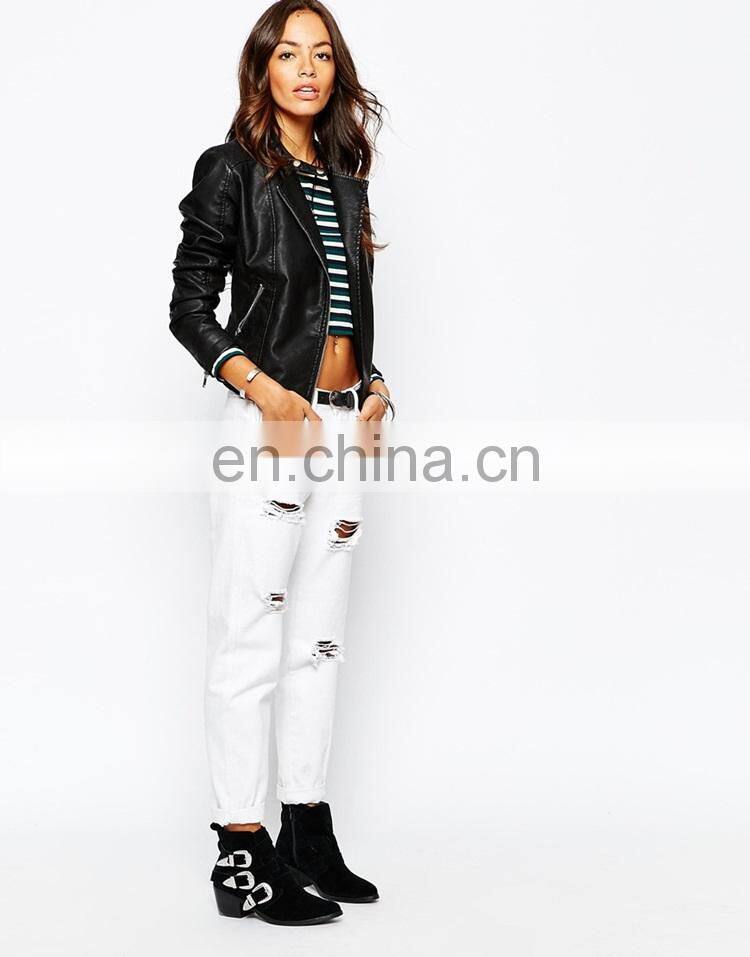 New look black Leather biker Jacket for women
