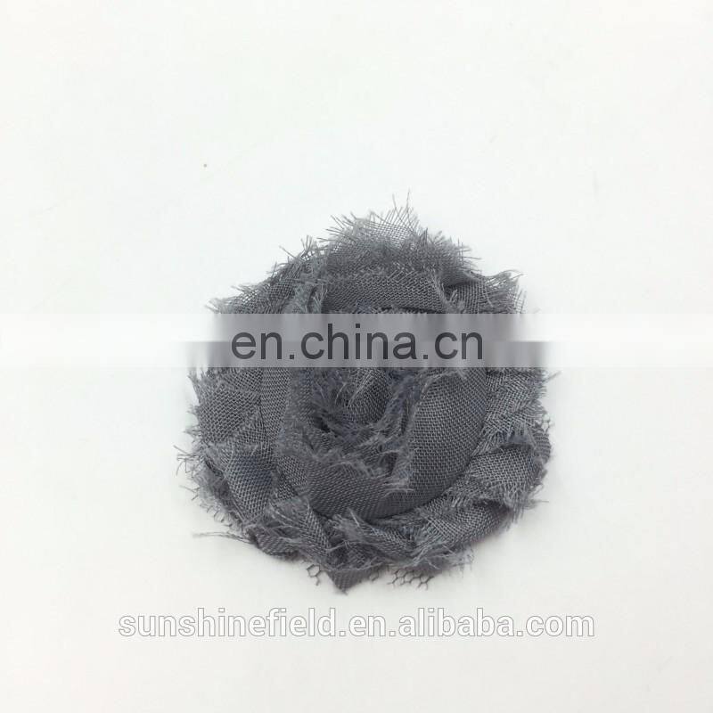 2Inch solid shabby chiffon flower frayed shabby chic flowers,shabby rose trim,lovely rosette chiffon shabby flowers