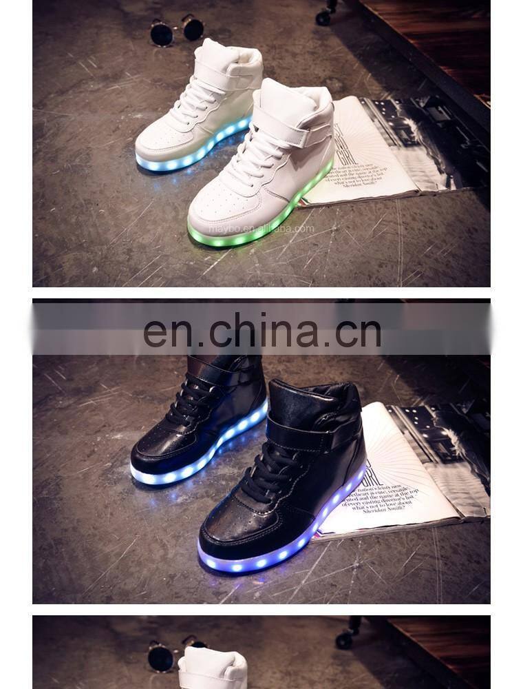 Factory Wholesale Hot Fashion Cool light up shoes street dance luminous high top LED sneakers casual shoes for men women