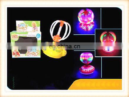 New product Plastic kids Christmas toy infrared ray musical spinning flashing top toy