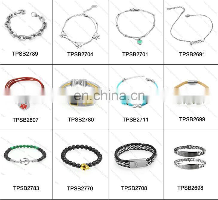 Gold plated locklet design cubic zincon bracelet stainless steel