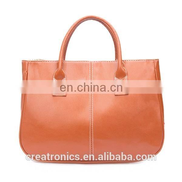 CR new business ideas europe most popular items simple style ladies leather handbag pink color pu tote bag custom
