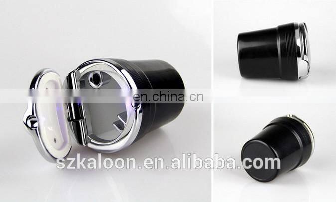 portable universal black/ white auto led lighted car ashtray