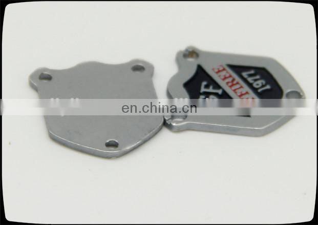 wholesale custom metal button in garment, circle painted clothing label