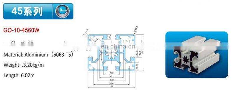 45x45 aluminium profiles for partition