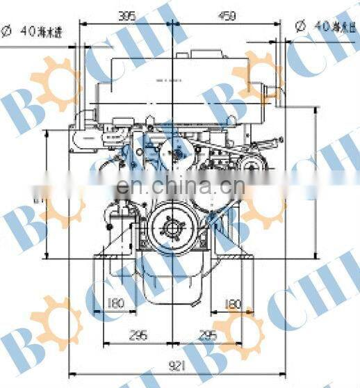 Vertical 6 cylinder 6A series marine diesel engine