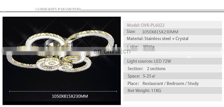 LED ring crystal living room lamp light luxury ceiling lamp simple modern creative luxury lamps