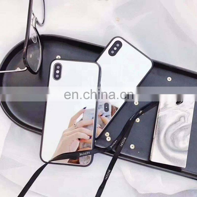 Retail Packaging Phone Case For Iphone X Mobile Shell Personality Ip8/7Plus Mirror Glass 6S Anti Radiation Fuzzy Phone Case