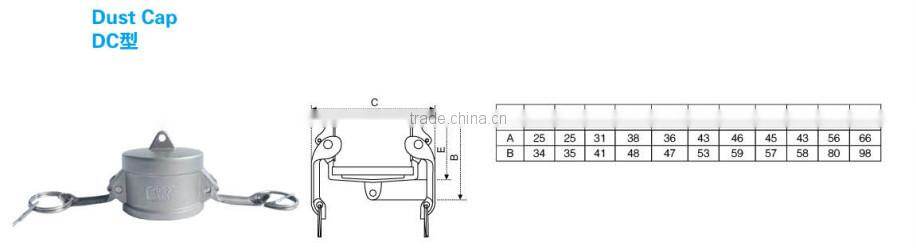 SS316 camlock coupling / connector dust cap type DC female