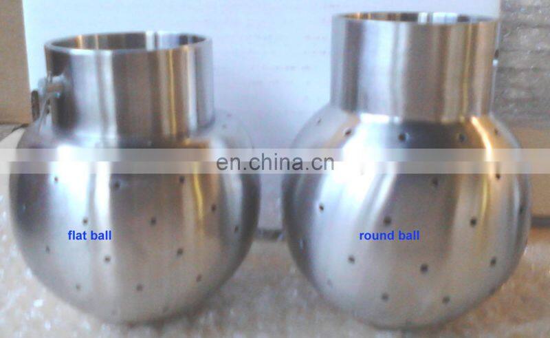 High polished SS304 1.5 inch sanitary rotating nozzle clamped static cleaning spray balls wash head for CIP cleaning