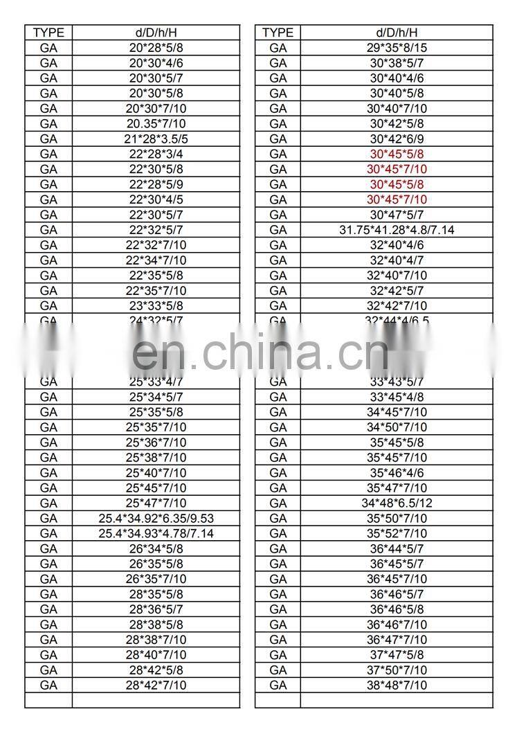 High Quality Hydraulic Polyurethane GA Dust Wiper Seal GA Oil Seal For Sale