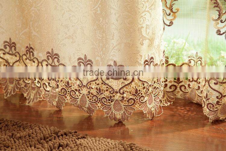 Beautiful 100% polyester jacquard linen outdoor balcony curtains