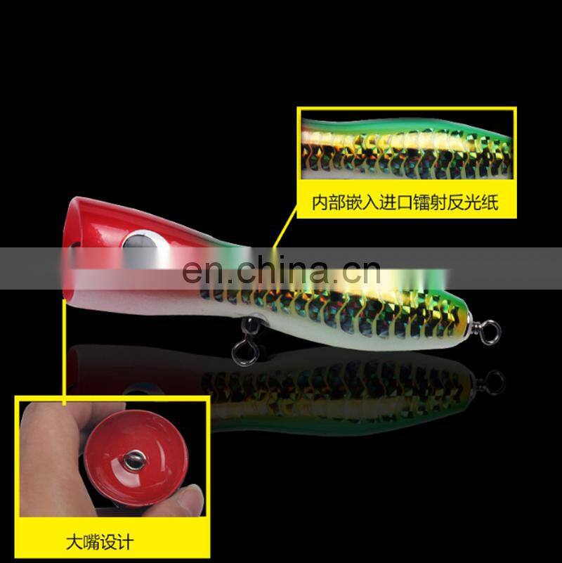 Amazon 15cm 65g Topwater Long Throw Laser Coating Wooden Poppers Fishing Lures