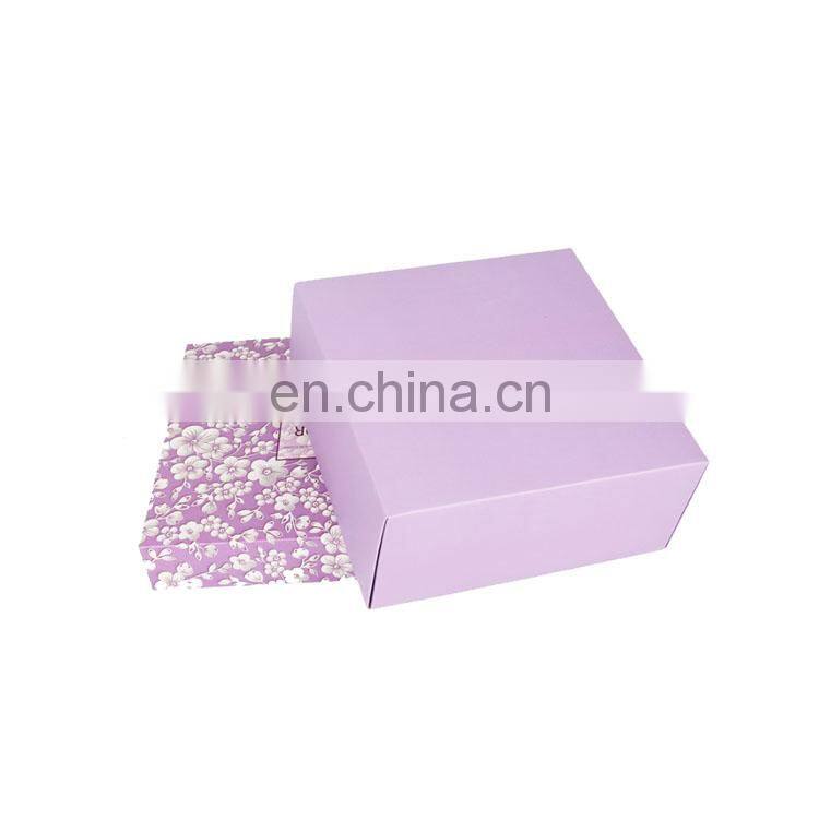 Elegant Purple 350g Cardboard Paper Box Customized Logo Foldable Box for Birthday Gift Box