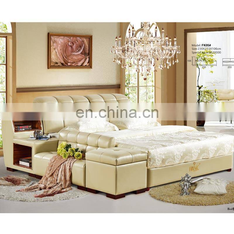 Bedroom furniture king size modern italian latest double bed