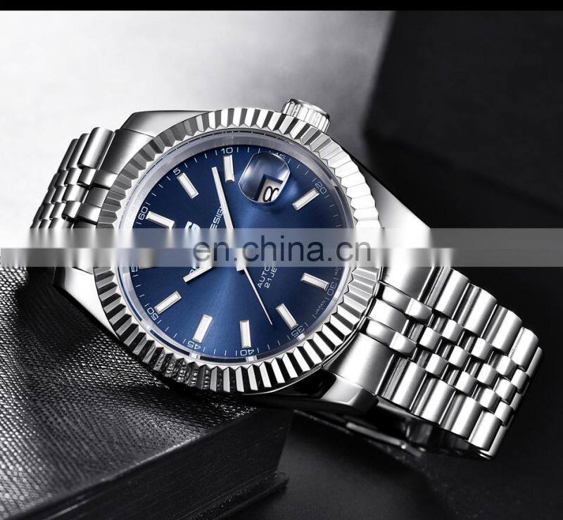 PAGANI DESIGN 1645 High quality gold wrist watch stainless steel automatic luxury men watch numeric