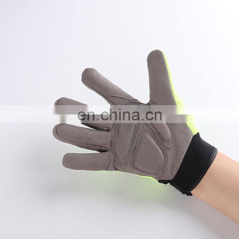 Large Size Custom Synthetic Leather Reinforced Anti Vibration Mechanic Work Glove