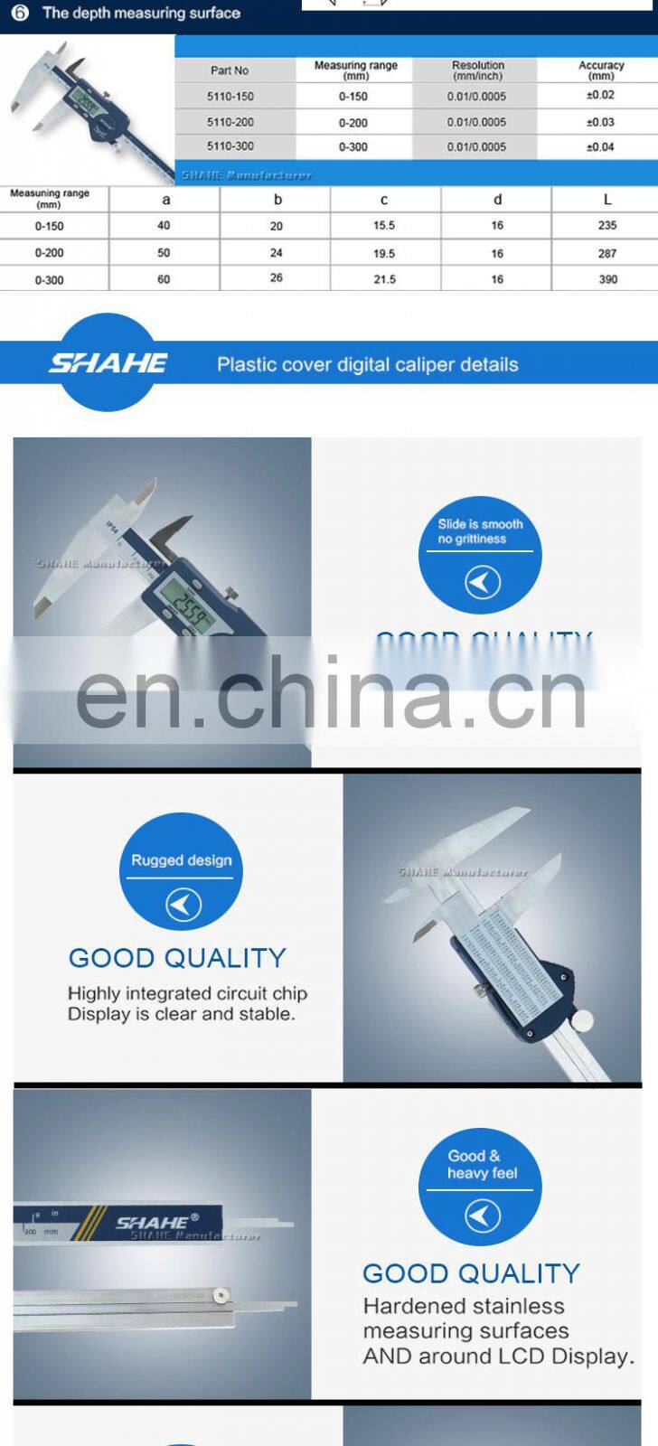 SHAHE Digital Accurate Vernier Caliper Stainless Steel Electronic Caliper 0-200 mm Vernier Caliper