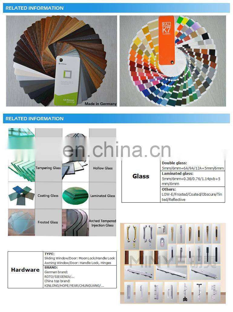 New design wood color UPVC casement window