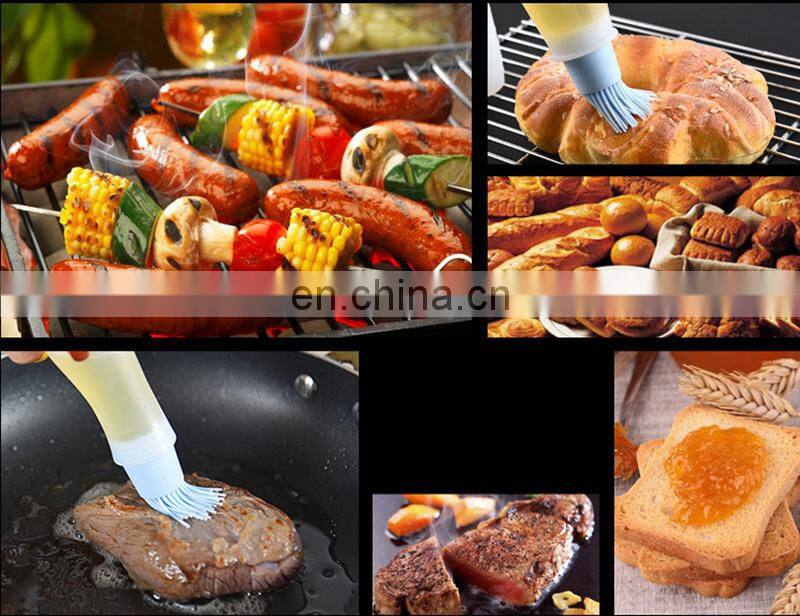 Barbecue Oil Brush Oil Dispenser with Brush High Temperature Resistant Silicone Oil Bottle with Brush Kitchen Baking Gadgets