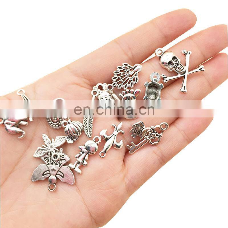 100pcs Mixed Vintage Metal Animal Birds Charms Beads DIY Bracelet Pendant Necklace Accessories For Jewelry Making Findings