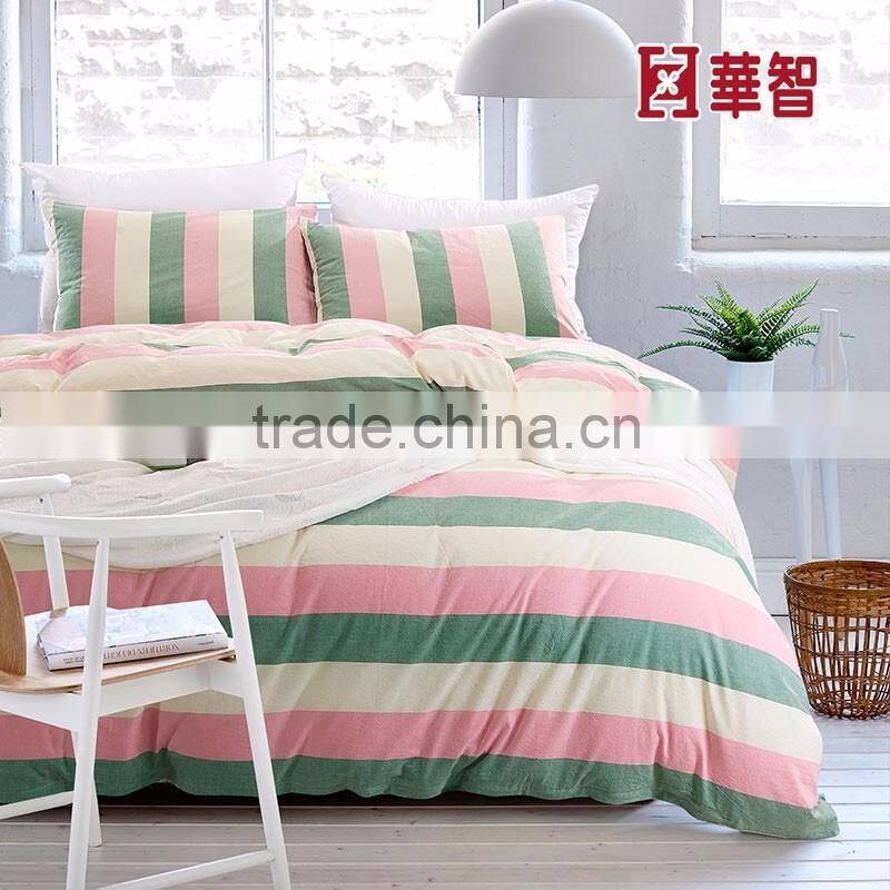 Stripe Design Bed Linen, Home/Hotel use comfortable bed fitted sets 4pcs
