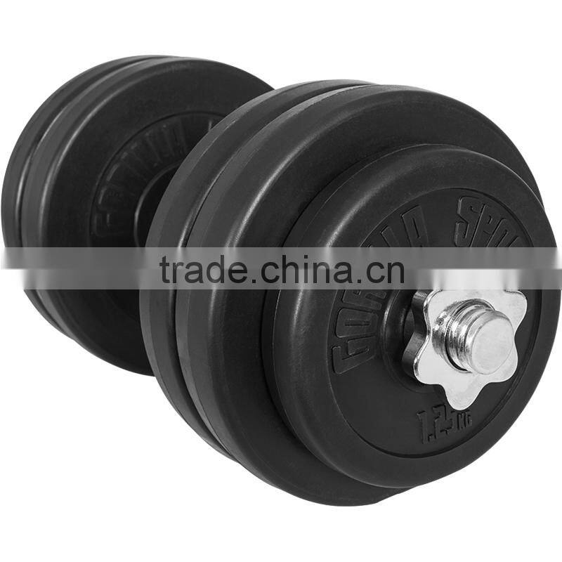 plastic coating weight plates & bars with star collars 30kg weight lifting