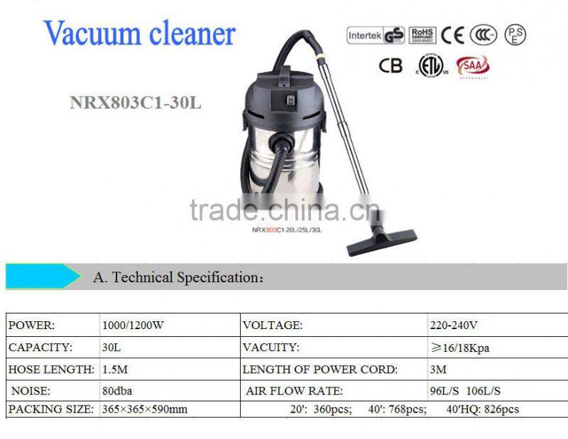 25L 1200W Heavy duty industrial wet and dry vacuum cleaner