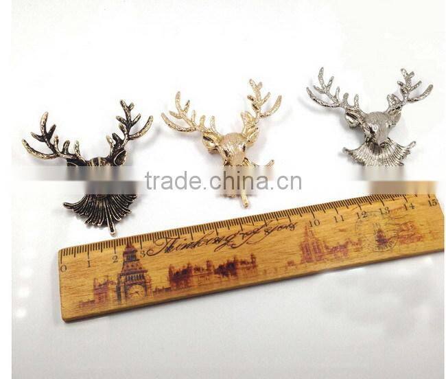 New design metal bronze elk head christmas brooch