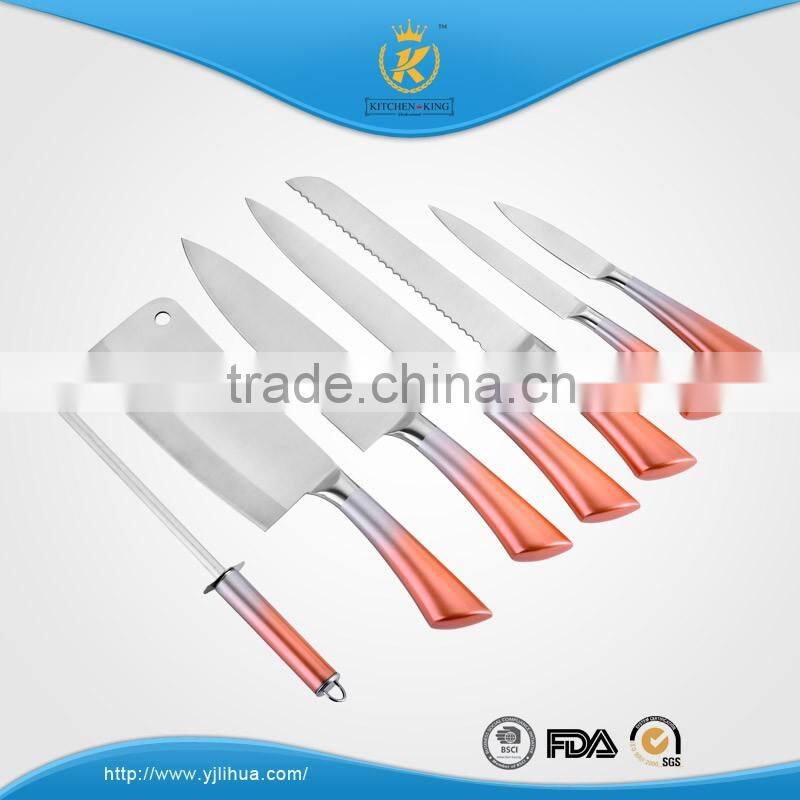 KITCHEN KING 8pcs hollow handle knife set with gradually changed color effect