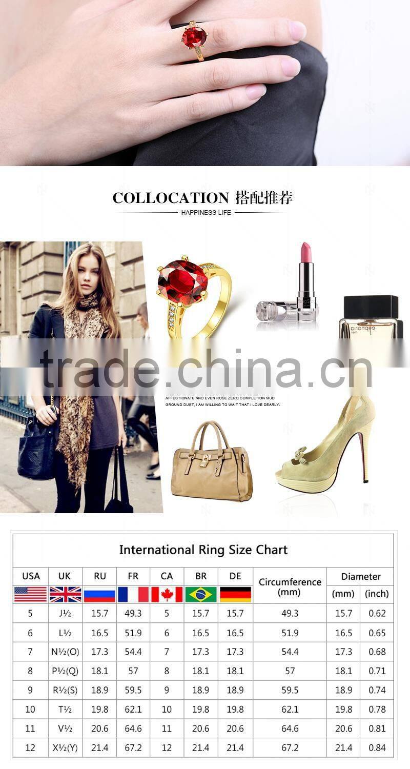 18k Plated Luxury Sapphire Gemstone Women Engagement Wedding Rings