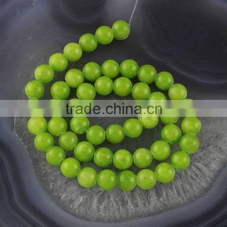 YJ1122-5 Wholesale green dyed jade stone beads sting