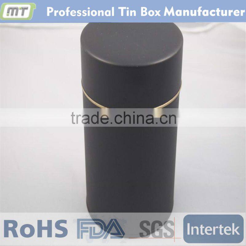 round tin canister for Christmas, tin canister