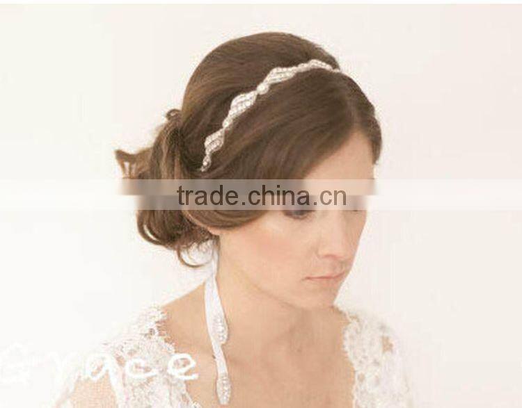 Bridal Hair Accessories, Vintage Inspired Rhinestone Crystal Bridal Headband Wedding Flower Tiara Headpiece